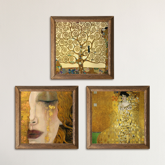 Gustav Klimt Aurum Trio Natural Stone Wall Art