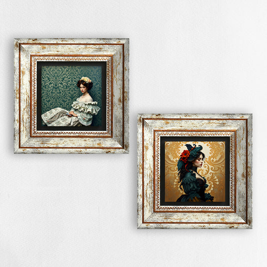 Victorian Era Duo Vintage Stone Wall Art | Artistry Home