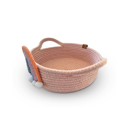 Rainbow Pink Cotton Rope Basket