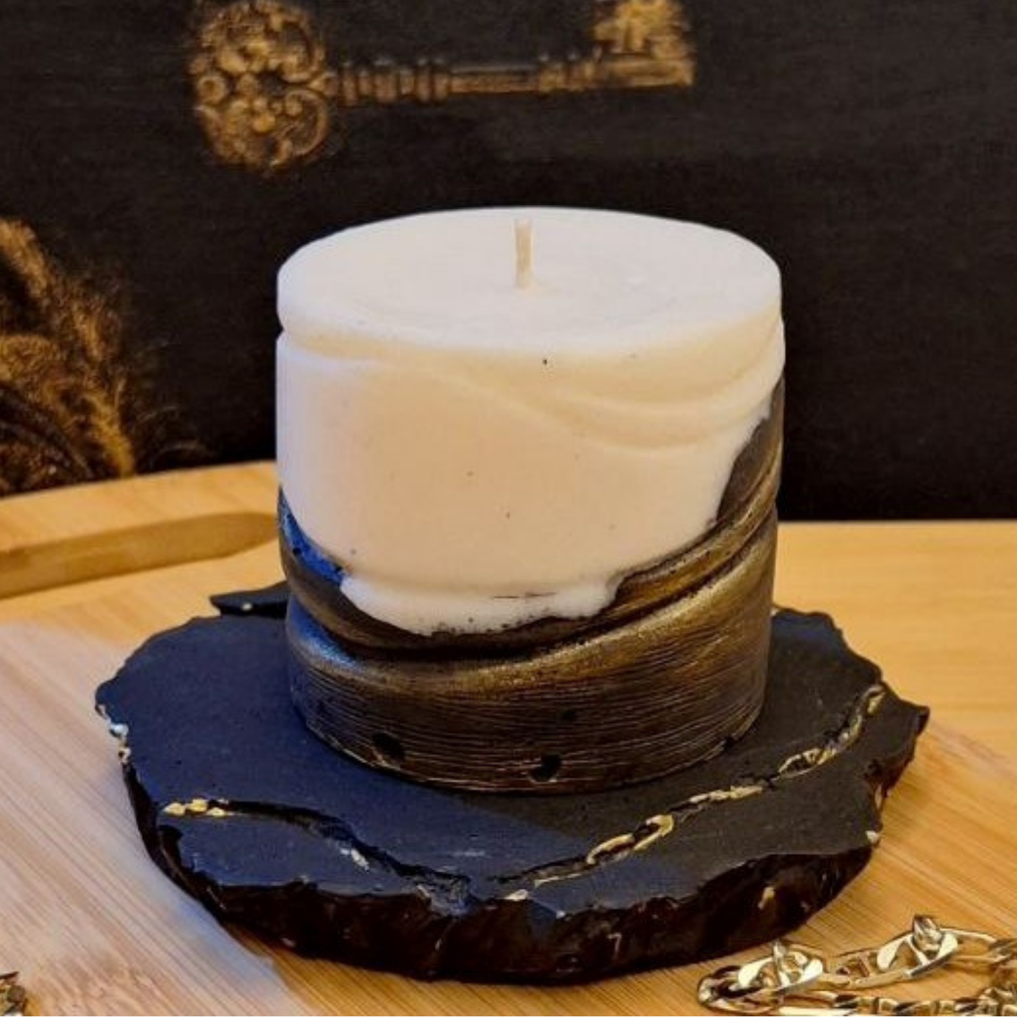 Midnight Gold -  Sculpted Soy Candle