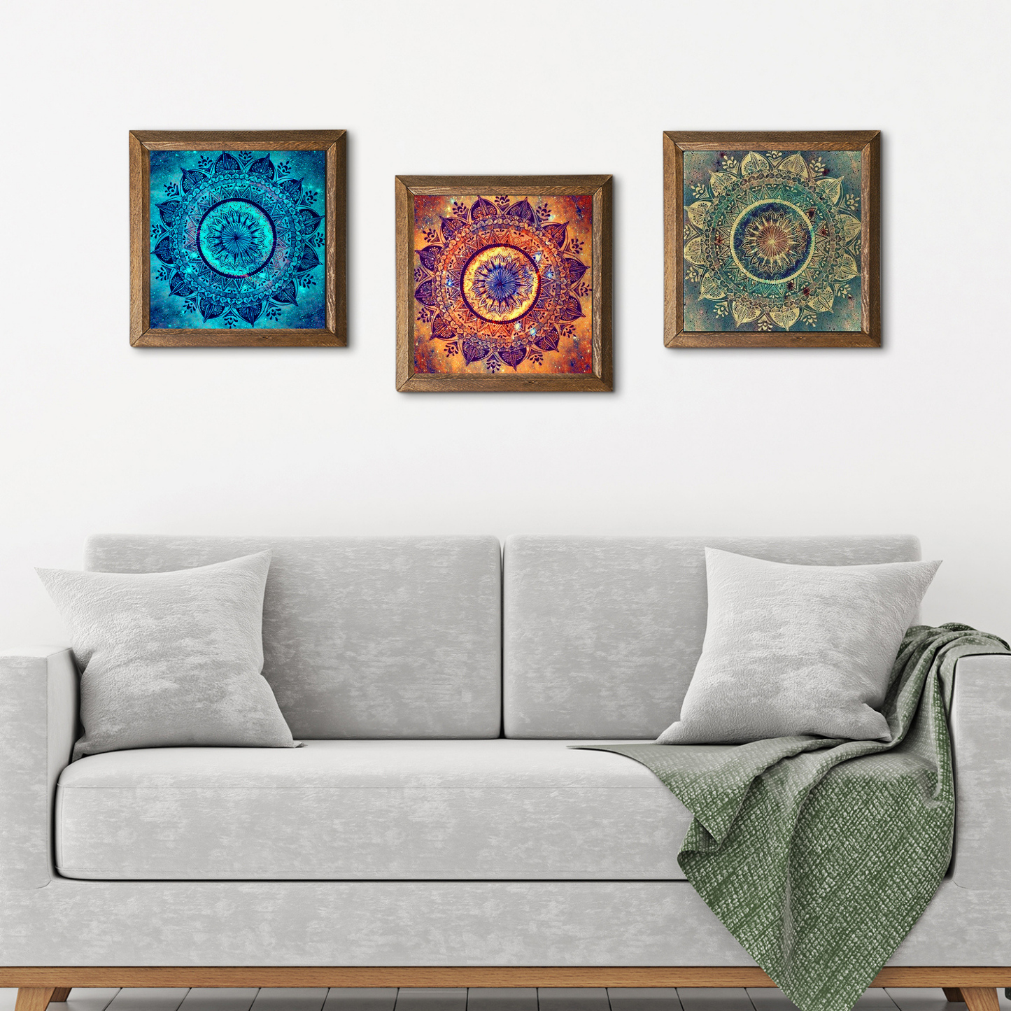 Mandala Trio Stone Wall Art