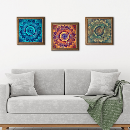 Mandala Trio Stone Wall Art