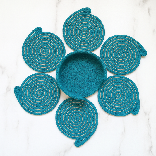 Teal Rope Coaster Set