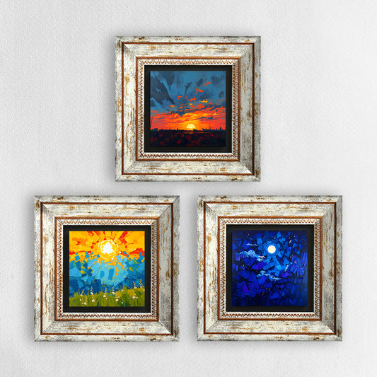 Colors Of The Day Trio Vintage Stone Wall Art | Artistry Home
