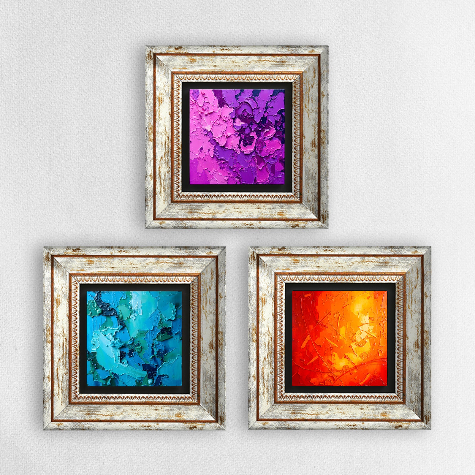 Symphony Of Colours Trio Vintage Stone Wall Art | Artistry Home