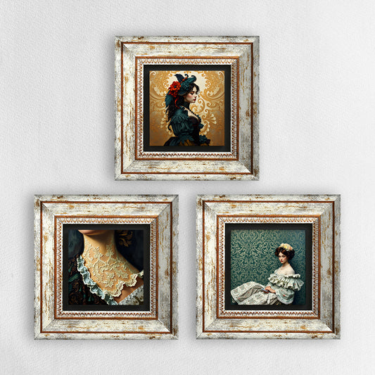 Victorian Era Trio Vintage Stone Wall Art | Artistry Home