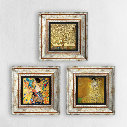 Gustav Klimt Trio Vintage Stone Wall Art | Artistry Home