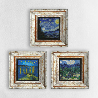 Van Gogh Trio Vintage Stone Wall Art | Artistry Home