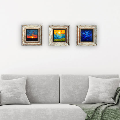 Colors Of The Day Trio Vintage Stone Wall Art - 3 Frames with Sofa | Artistry Home