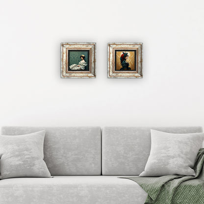 Victorian Era Duo Vintage Stone Wall Art - 3 Frames with Sofa | Artistry Home