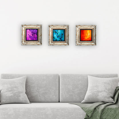 Symphony Of Colours Trio Vintage Stone Wall Art - 3 Frames with Sofa | Artistry Home