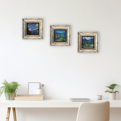 Van Gogh Trio Vintage Stone Wall Art - Frames with Table | Artistry Home