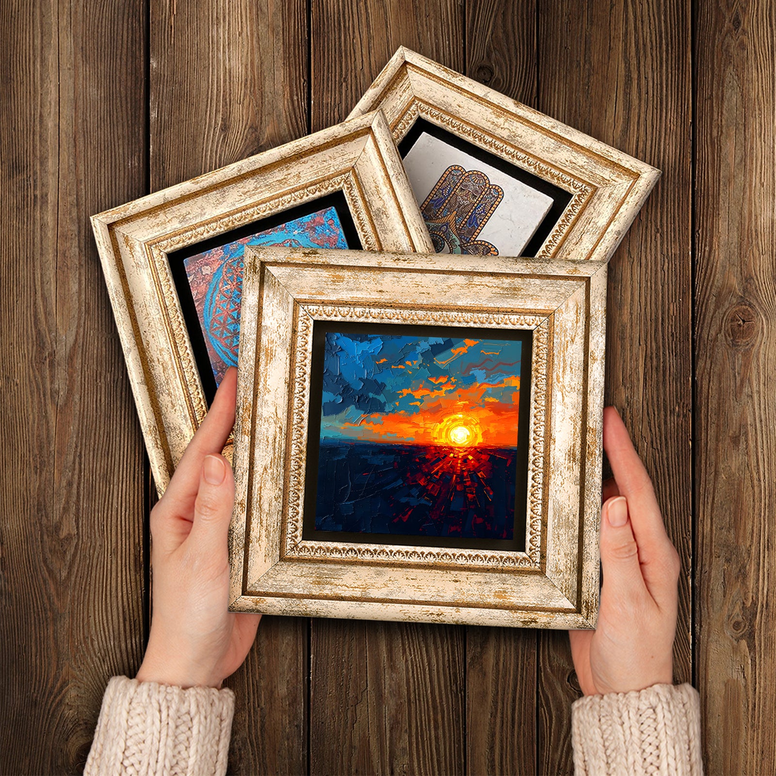 Colors Of The Day 2 Vintage Stone Wall Art - Handheld Frames | Artistry Home