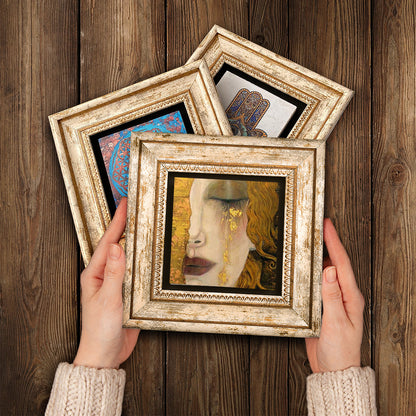 Gustav Klimt Masterpiece Trio Vintage Stone Wall Art - Handheld Frames | Artistry Home