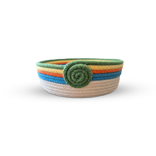 Green Bow Cotton Rope Basket