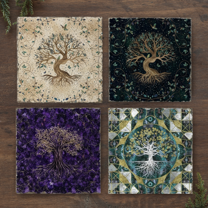 Tree Of Life Stone Coaster Set
