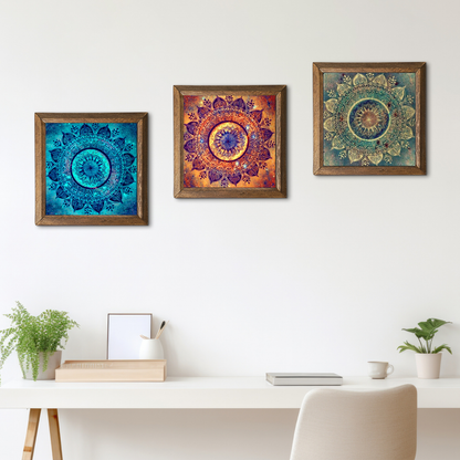 Mandala Trio Stone Wall Art