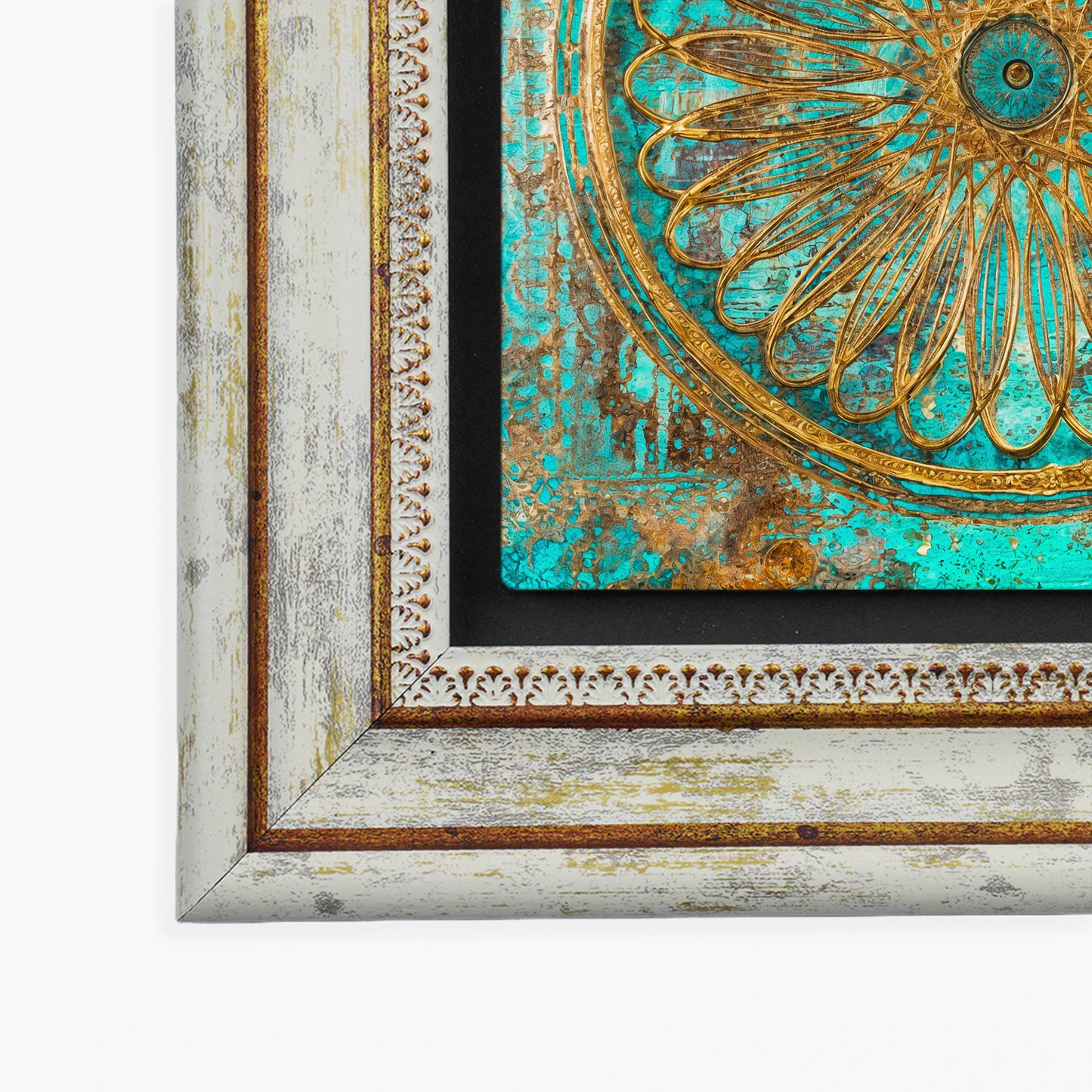 Lotus, Flower of Life Trio Vintage Stone Wall Art Set