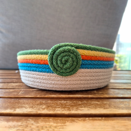 Green Bow Cotton Rope Basket