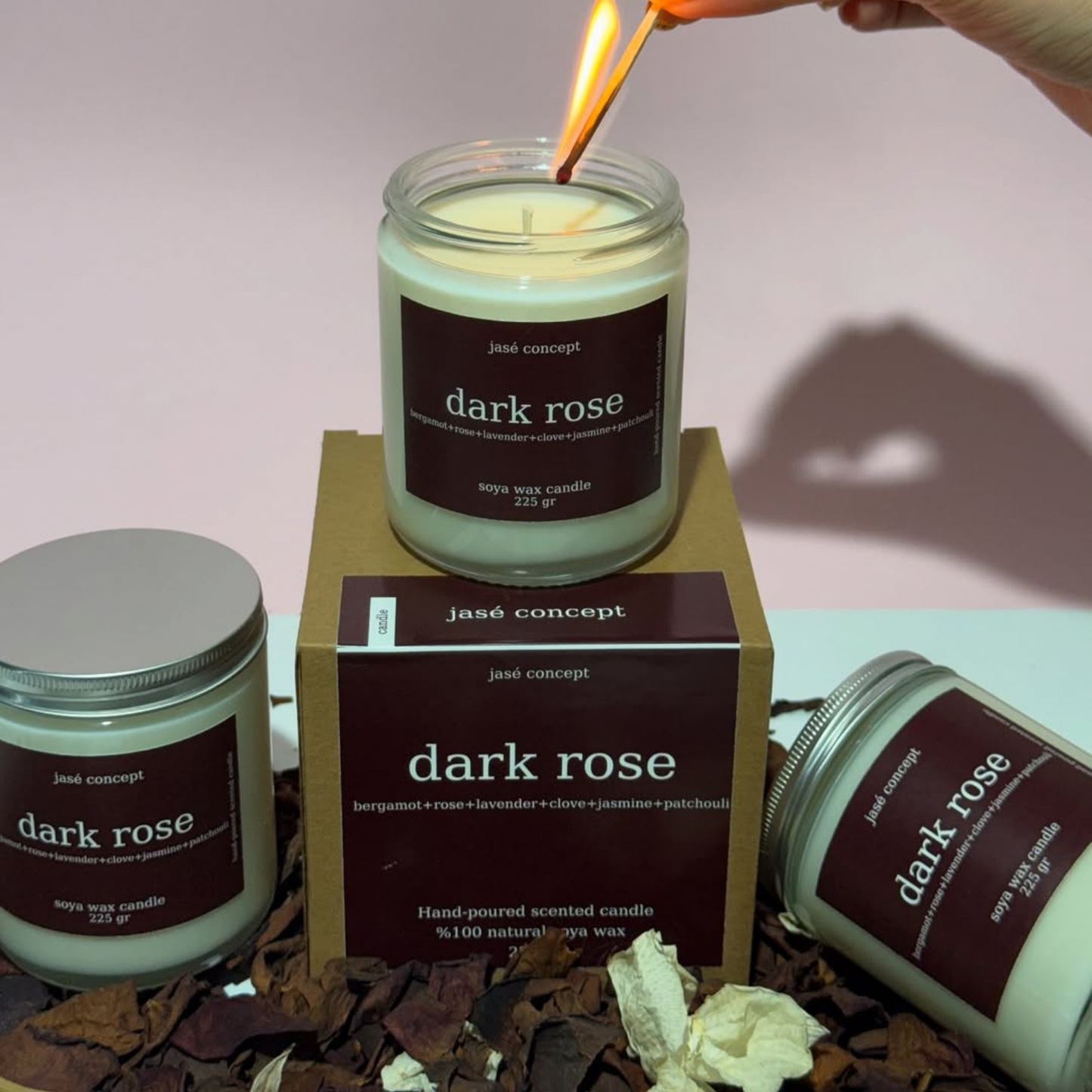 Dark Rose Soy Candle