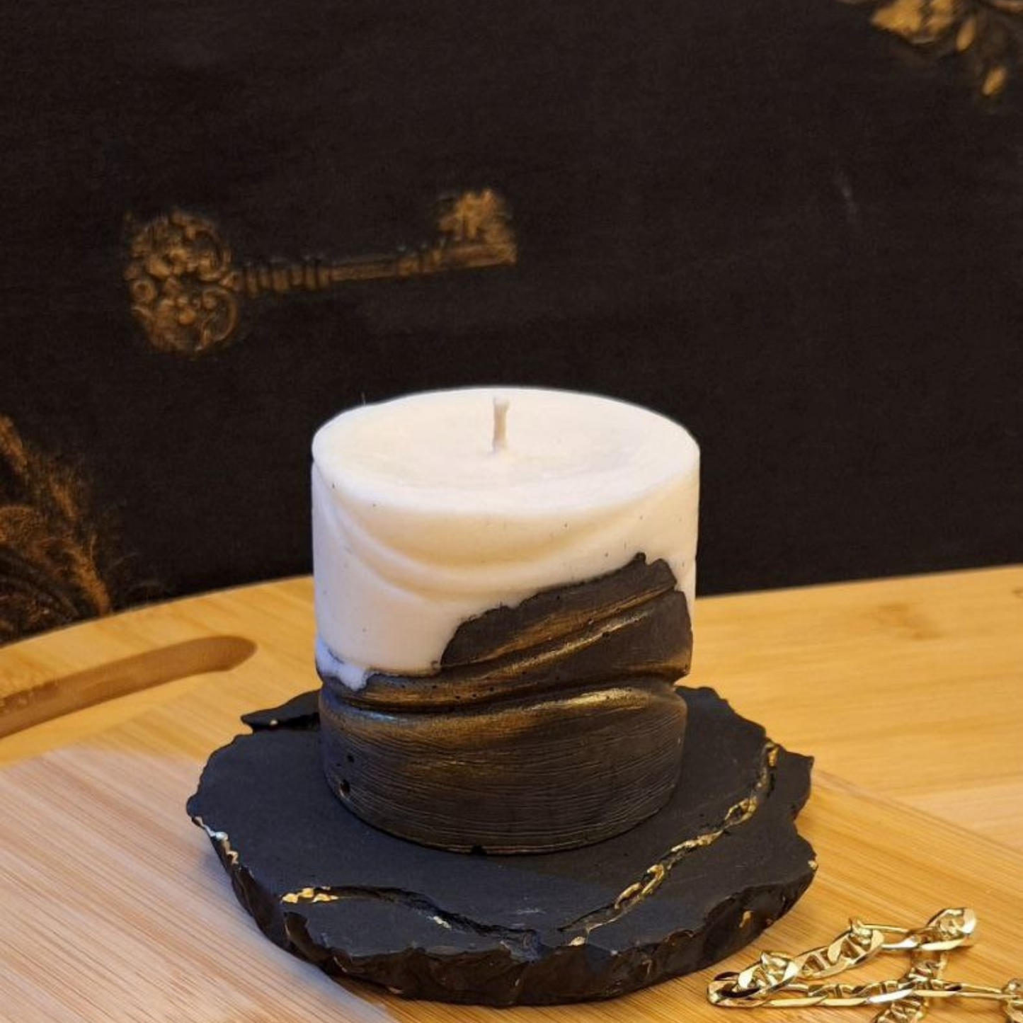Midnight Gold -  Sculpted Soy Candle