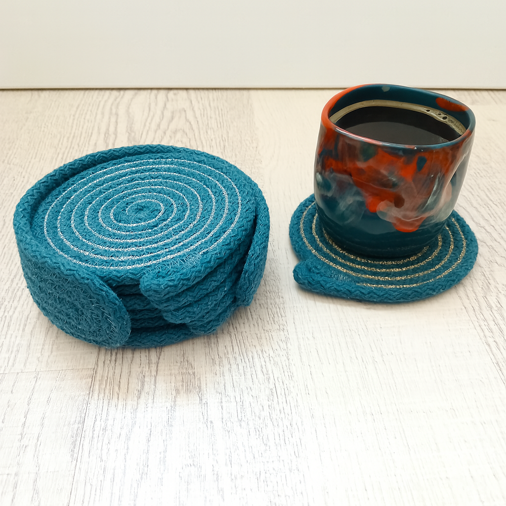 Teal Rope Coaster Set