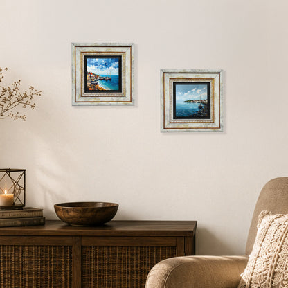Coastal Towns Duo Vintage Stone Wall Art Set