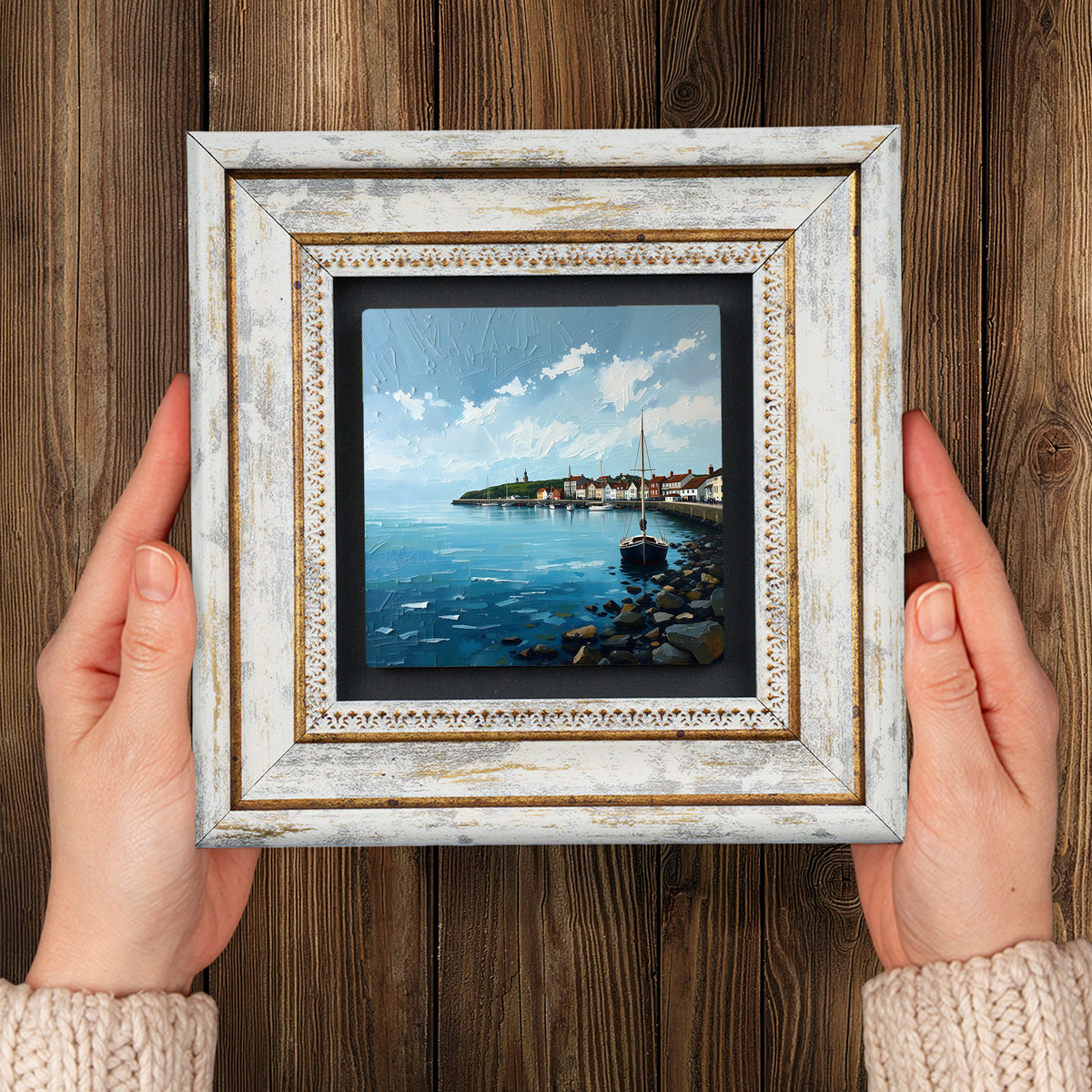 Coastal Towns Duo Vintage Stone Wall Art Set