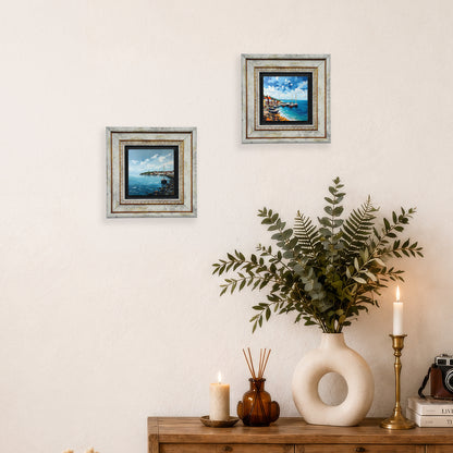 Coastal Towns Duo Vintage Stone Wall Art Set