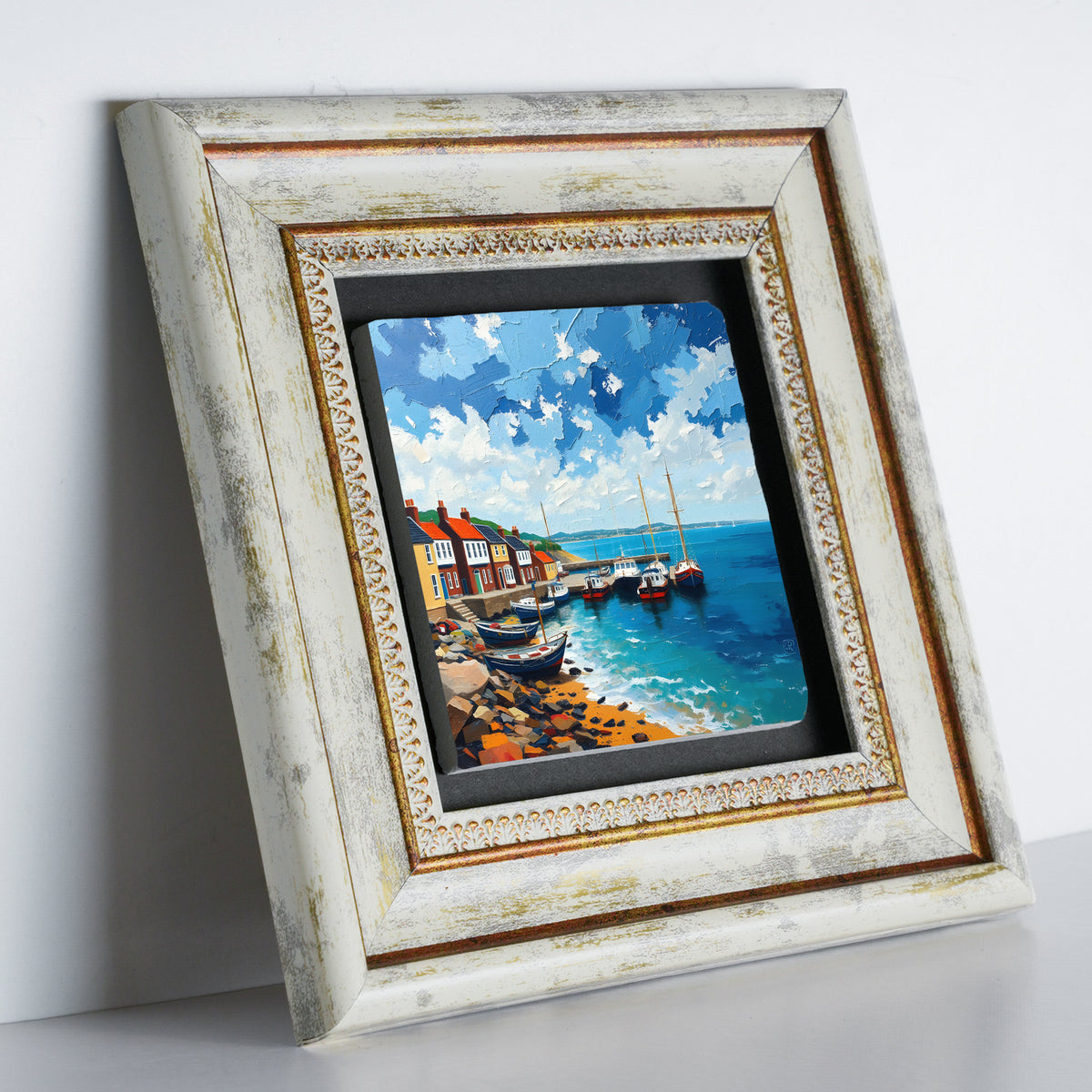 Coastal Towns Duo Vintage Stone Wall Art Set