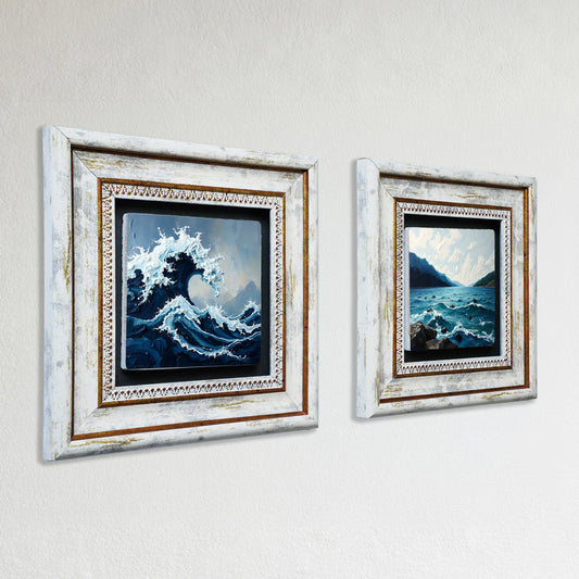 Waves Duo Vintage Stone Wall Art Set
