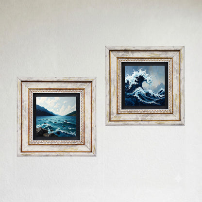 Waves Duo Vintage Stone Wall Art Set