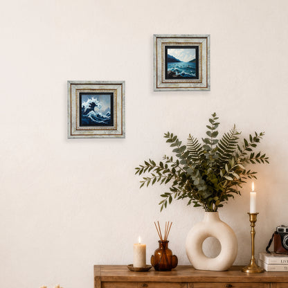 Waves Duo Vintage Stone Wall Art Set