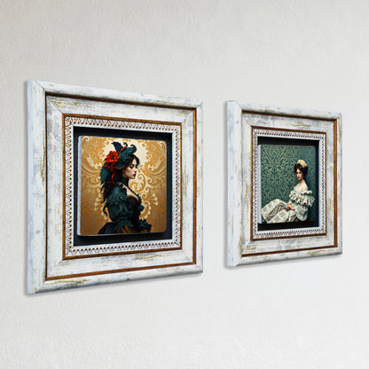 Victorian Era Duo Vintage Stone Wall Art Set