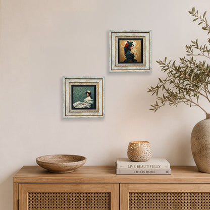 Victorian Era Duo Vintage Stone Wall Art Set