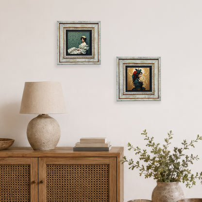 Victorian Era Duo Vintage Stone Wall Art Set
