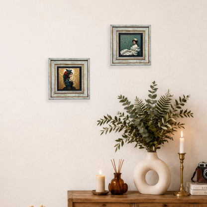 Victorian Era Duo Vintage Stone Wall Art Set