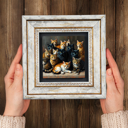 Gang of Cats Duo Vintage Stone Wall Art Set