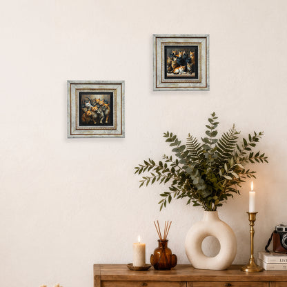 Gang of Cats Duo Vintage Stone Wall Art Set