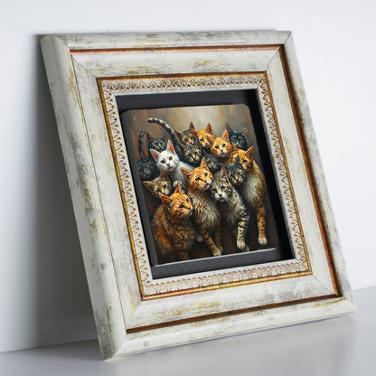 Gang of Cats Duo Vintage Stone Wall Art Set