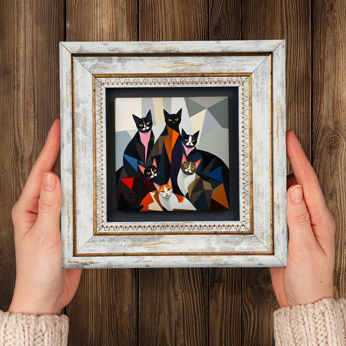The Cat Gang Duo Vintage Stone Wall Art Set