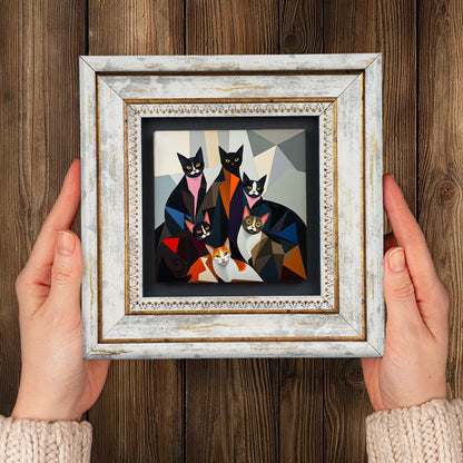 The Cat Gang Duo Vintage Stone Wall Art Set