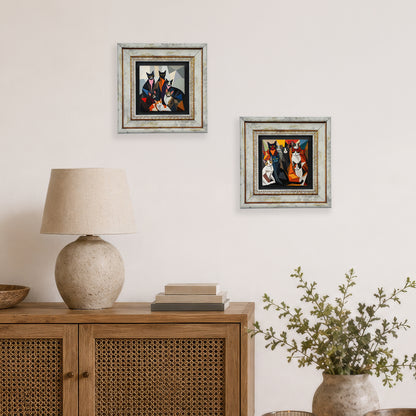 The Cat Gang Duo Vintage Stone Wall Art Set