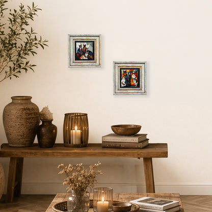 The Cat Gang Duo Vintage Stone Wall Art Set