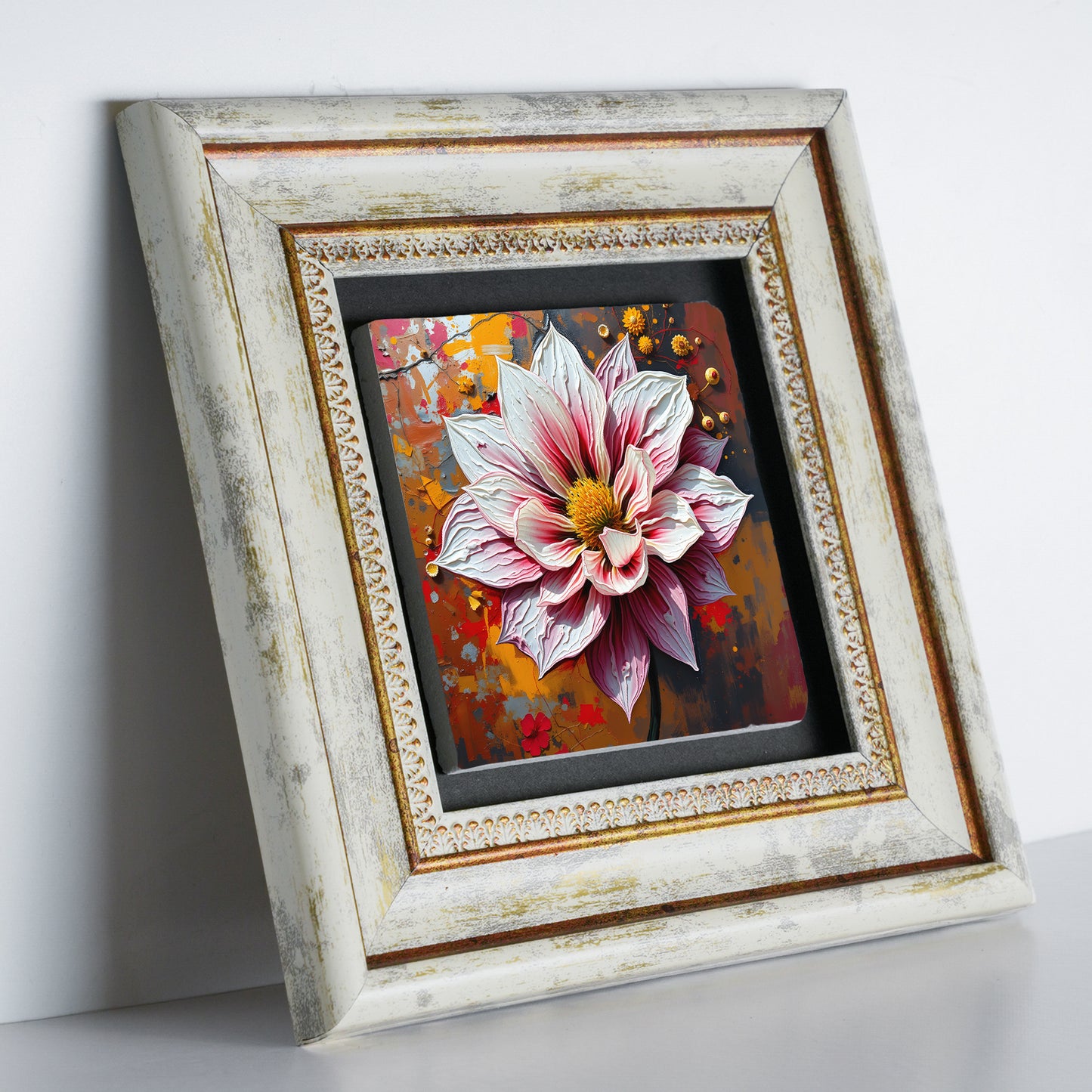 Floral Symphony Trio Vintage Stone Wall Art Set