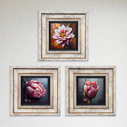 Floral Symphony Trio Vintage Wall Art