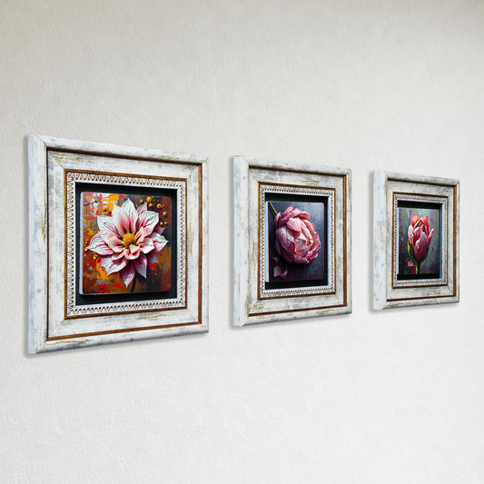 Floral Symphony Trio Vintage Wall Art