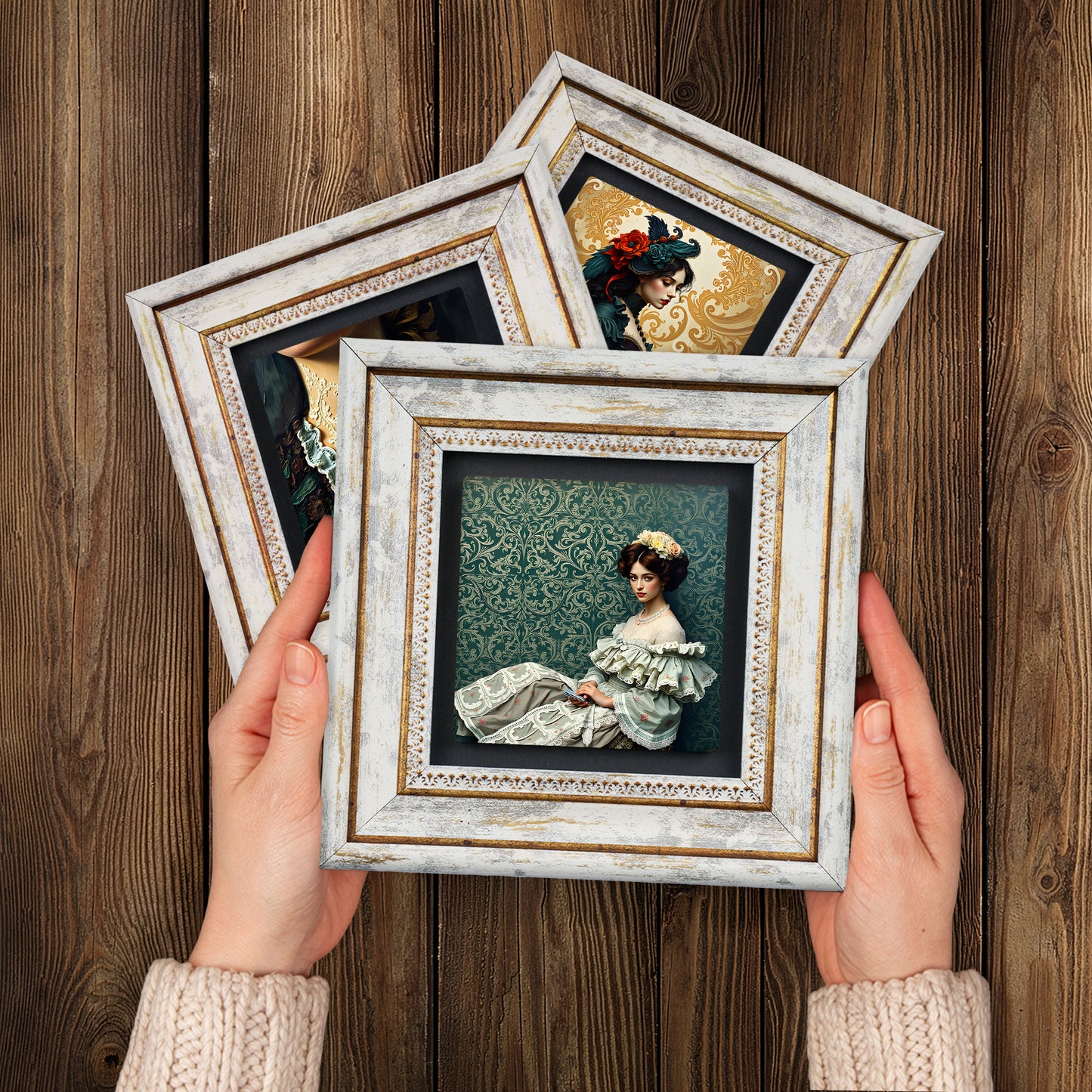 Victorian Era Trio Vintage Framed Wall Art