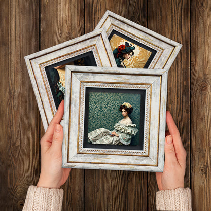 Victorian Era Trio Vintage Framed Wall Art
