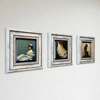Victorian Era Trio Vintage Framed Wall Art